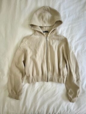 Zara Cropped Zip Hoodie